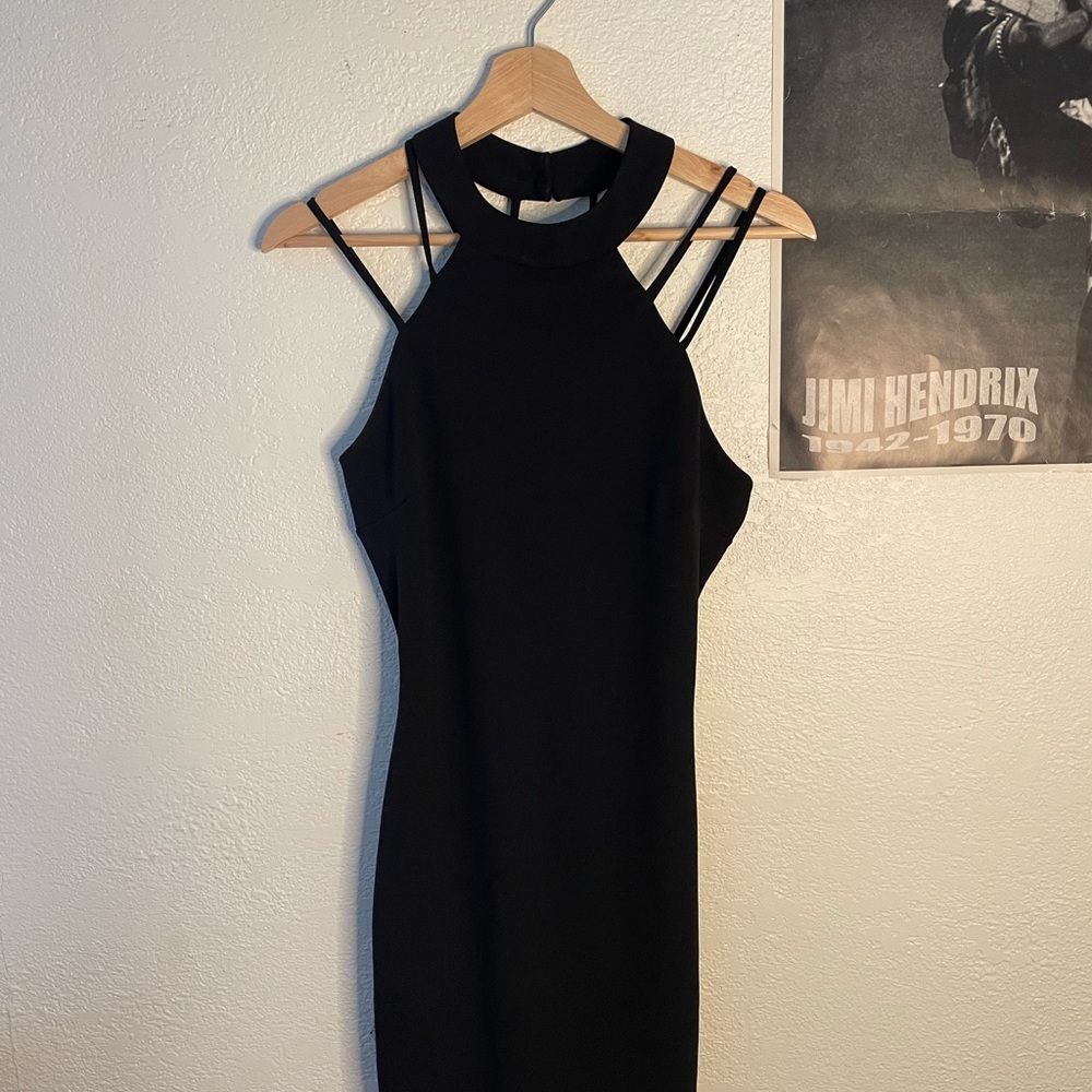 BLACK STRAPPED DRESS